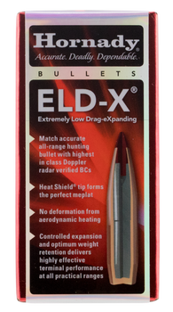 Hornady 25418 ELD-X  25 Cal .257 110 gr Extremely Low Drag eXpanding 100 Per Box/ 25 Case                                                                                                               