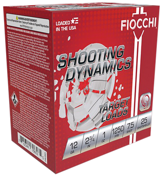 Fiocchi 12SD1X75 Shooting Dynamics  12Gauge 2.75" 1oz 7.5Shot 25 Per Box/10 Case                                                                                                                        