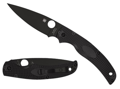 Spyderco C244PBBK Native Chief Lightweight 4.02" Folding Plain Black DLC CTS BD1N SS Blade/Black Textured FRN Handle Includes Pocket Clip                                                               
