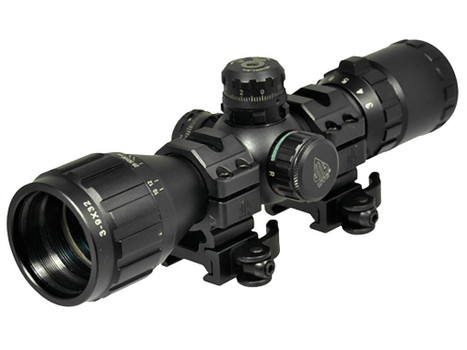 UTG SCP-M392AOLW BugBuster Black Hardcoat Anodized 3-9x32mm 1" Tube Illuminated Red/Green Mil-Dot Reticle