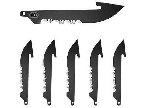Outdoor Edge RRS30K6C Replacement Blades 6 3" Black Drop Point Serrated 420J2 SS Blades