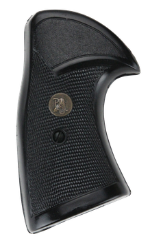 Pachmayr 03267 Presentation Grip Checkered Black Rubber for S&W K/L Frame with Square Butt                                                                                                              
