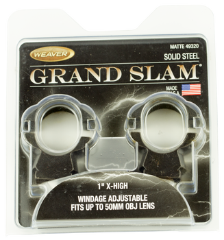Weaver Mounts 49320 Grand Slam Windage Adjustable  Matte Black 1" Extra High                                                                                                                            