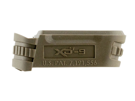 Springfield Armory XDS5901MFDE Backstrap Sleeve made of Polymer with Flat Dark Earth Finish & 1 Piece Design for 9mm Luger Springfield XD-S with #1 Backstrap & 3.30" Barrel