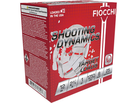 Fiocchi 12SD1X8 Shooting Dynamics 12Gauge 2.75" 1oz 8Shot 25 Per Box/10 Case