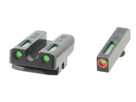TruGlo TG13WA3PC TFX Pro Black | Green Tritium & Fiber Optic Orange Outline Front Sight Green Tritium & Fiber Optic Rear Sight