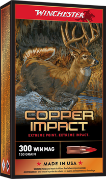 Winchester Ammo X300CLF Copper Impact  300WinMag 150gr Copper Extreme Point Lead Free 20 Per Box/10 Case                                                                                                