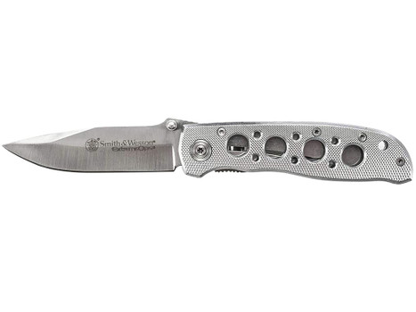 Smith & Wesson Knives CK105HCP Extreme Ops 3.22" Folding Drop Point Plain 7Cr15MoV SS Blade Aluminum Handle Includes Pocket Clip