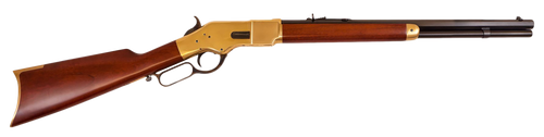 Cimarron CA221 1866 Yellowboy Short 38 Special 10+1 20" Blued Octagon Barrel, Brass Receiver, Fixed Walnut Stock                                                                                        