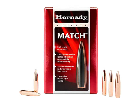 Hornady 26335 Match 6.5mm .264 140 gr Hollow Point Boat Tail Match 100 Per Box/ 15 Case