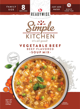 ReadyWise RWSK05067 Simple Kitchen Vegetable Beef Soup 8 Servings Per Pouch, 6 Per Case                                                                                                                 