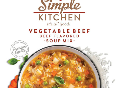 ReadyWise RWSK05067 Simple Kitchen Vegetable Beef Soup 8 Servings Per Pouch, 6 Per Case