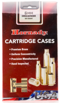 Hornady 86280 Unprimed Cases Cartridge 6mm Creedmoor Rifle Brass                                                                                                                                        