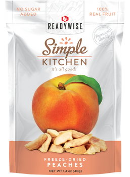 ReadyWise SK05008 Simple Kitchen Freeze Dried Fruit Peaches 1 Serving Pouch 6 Per Case                                                                                                                  