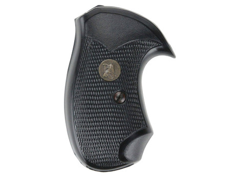 Pachmayr 03255 Compact Grip Checkered Black Rubber for S&W J Frame with Square Butt