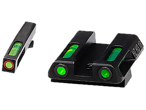 HiViz GLN521 LiteWave H3 Fiber-Optic Sight Set Green Fiber Optic/Orange Outline w/ Litepipes Green Fits Glock 42, 43, 43X, 48