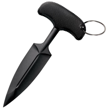 Cold Steel CS-92FPA FGX Push Blade I 3.50" Fixed Plain Black Textured Griv-Ex w/Overmold Kray-Ex Handle                                                                                                 