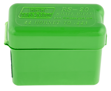 MTM Case-Gard RS2010 Ammo Box Belt Style Multi Caliber Green Polypropylene 20rd                                                                                                                         