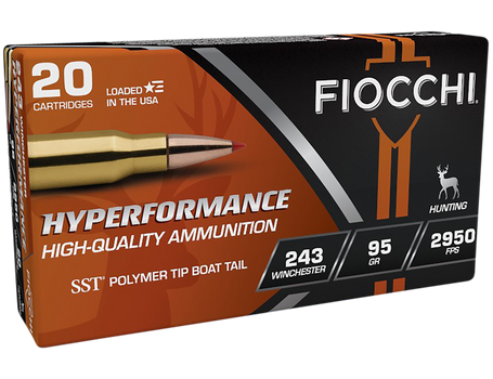 Fiocchi 243HSB Hyperformance  243Win 95gr Super Shock Tip 20 Per Box/10 Case                                                                                                                            