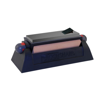 AccuSharp 064C Tri-Stone Sharpening System Coarse/Medium/Fine Alumina-Oxide Sharpener Rubber Handle Black                                                                                               