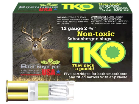 Brenneke SL122TKO TKO 12Gauge 2.75" 2/3oz Slug Shot 5 Per Box/50 Case