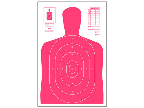 Action Target B27ERD100 Qualification High Visibility Fluorescent Silhouette Paper 23" x 35" Red/White 100 Per Box