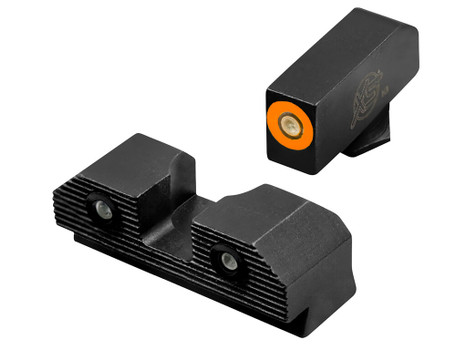 XS Sights GLR201P6N R3D 2.0 Night Sights fits Glock Black | Green Tritium Orange Outline Front Sight Green Tritium Rear Sight