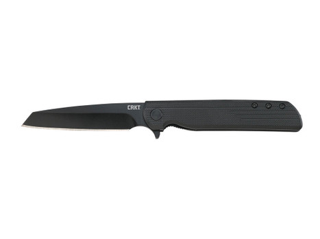CRKT 3802K LCK + Blackout 3.24" Folding Tanto Plain Black Oxide 8Cr13MoV SS Blade/ Black GRN Handle Includes Pocket Clip