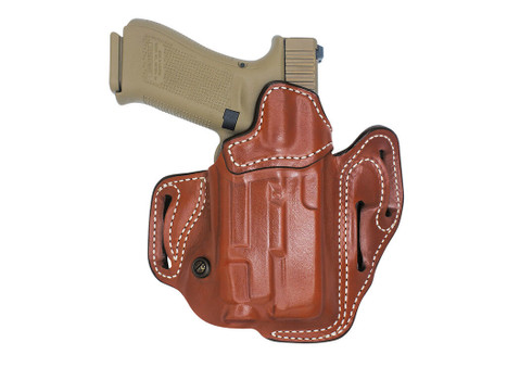 DeSantis Gunhide 201TA6VZ0 Vengeance Scabbard OWB Tan Leather Fits Glock 19/19x/19 Gen 5/23/32/45, Belt Slide Mount, Right Hand