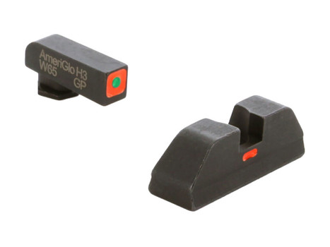 AmeriGlo GL616 CAP Sight Set for Glock Green Tritium Orange Outline Front Sight Orange-Bar Rear Sight