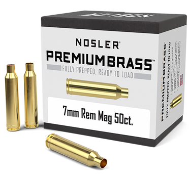 Nosler 10185 Premium Brass Unprimed Cases 7mmRemMag Rifle Brass 50/Box                                                                                                                                  