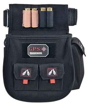 GPS Bags 1094CSP Deluxe Double Shotshell Pouch Black Polyester Waist Mount 30-52" Belt                                                                                                                  