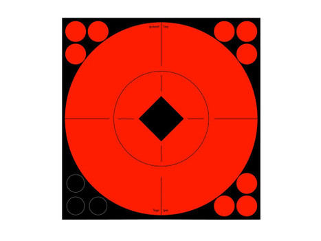 Birchwood Casey 33916 Target Spots Self-Adhesive Paper Black/Red 8" Bullseye 8 Pack