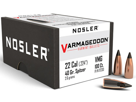 Nosler 17230 Varmageddon 22Cal 40gr Flat Base Tipped 100/Box