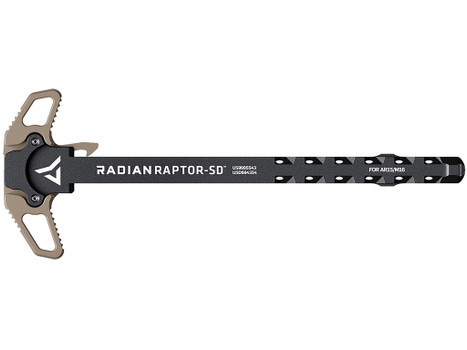 Radian Weapons R0066 Raptor SD Ambi Charging Handle, FDE, Gas Ported Shaft, Fits Mil-Spec AR-15/M16 Platform