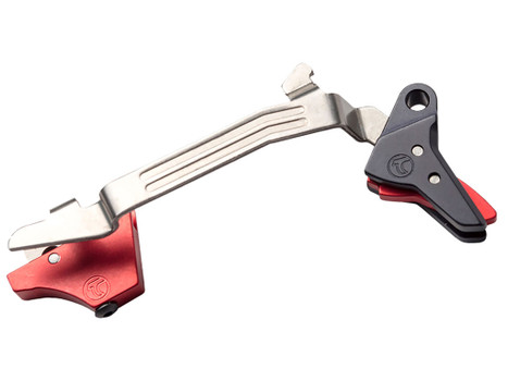 Timney Triggers ALPHAGLOCK34 Alpha Competition 9mm Luger/40 S&W, Black Straight Trigger, Compatible w/ Most Glock Gen3-4