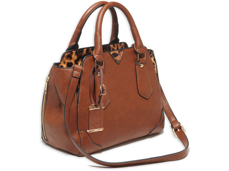 Bulldog BDP024 Satchel Purse w/Holster Chestnut Leather for Small Autos & Revolvers Ambidextrous Hand