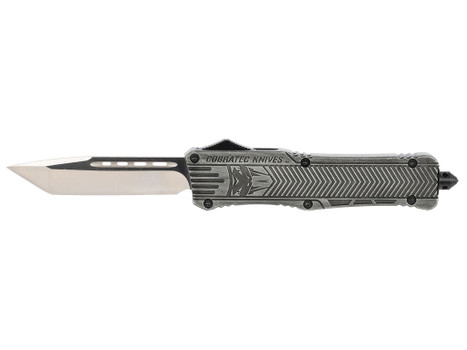 CobraTec Knives LSWCTK1LTNS CTK-1 Large 3.75" OTF Tanto Plain D2 Steel Blade/Stonewashed Aluminum Handle Features Glass Breaker Includes Pocket Clip