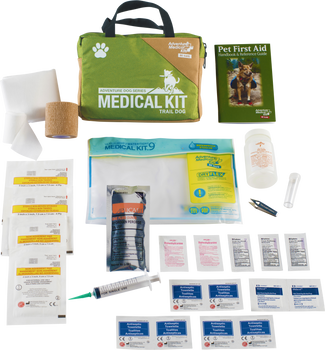 Adventure Medical Kits 01350115 Adventure Trail Dog Medical Kit Treats Injuries Green                                                                                                                   