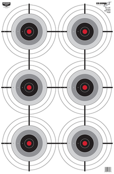 Birchwood Casey 37038 EZE-Scorer  6-Bullseye Paper Target 23" x 35" 100 Per Pack                                                                                                                        