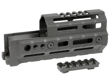 Midwest Industries MIAKALPHA6 Alpha Drop-in Aluminum Black Hardcoat Anodized 5 Slot Picatinny Rail AK-Platform 6" Long Compatible w/M-LOK
