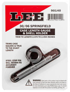 Lee Precision 90140 Case Length Gauge  30-06 Springfield Steel Works With Zip Trim Includes Shell Holder                                                                                                