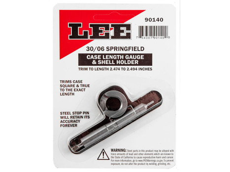 Lee Precision 90140 Case Length Gauge 30-06 Springfield Steel Works With Zip Trim Includes Shell Holder