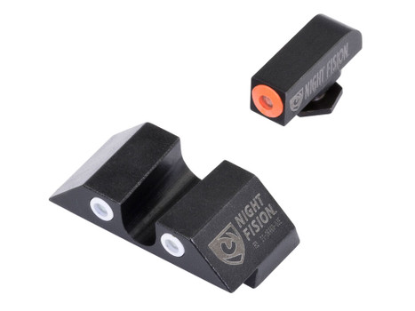 Night Fision GLK001007OGW Tritium Night Sights For Glock Green Tritium Orange Outline Front Sight- Green Tritium White Outline Rear Sight Glock 17/17L/19/22