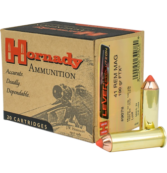Hornady 9078 LEVERevolution  41RemMag 190gr Hornady Flex Tip eXpanding 20 Per Box/10 Case                                                                                                               