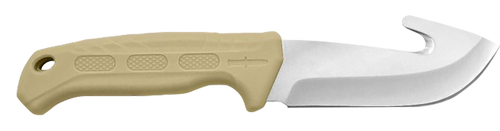 Camillus 19156 Roto  4" Fixed Drop Point/Gut Hook Plain Satin 420 Steel Titanium Bonded Blade, Tan PP/TPR Handle                                                                                        