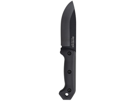 Ka-Bar BK2 Becker Campanion 5.25" Fixed Clip Point Drop Point Plain Black 1095 Cro-Van Blade, Black Ultramid Handle, Includes Sheath
