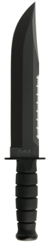 Ka-Bar 2211 Big Brother  9.38" Fixed Top Serrated/Bottom Straight Plain Black 1095 Cro-Van Blade, Black Kraton G Handle, Includes Sheath                                                                