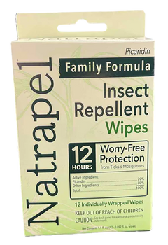 Natrapel 00066095 Repellent Wipes  Repels Ticks & Biting Insects Effective Up to 12 hrs 12/Box                                                                                                          