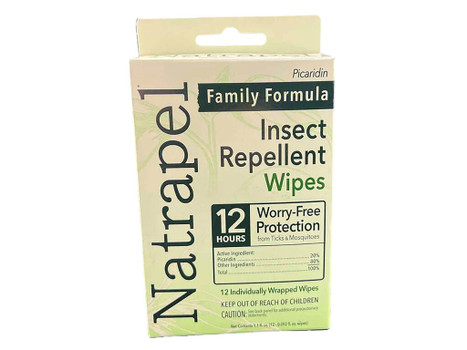 Natrapel 00066095 Repellent Wipes Repels Ticks & Biting Insects Effective Up to 12 hrs 12/Box